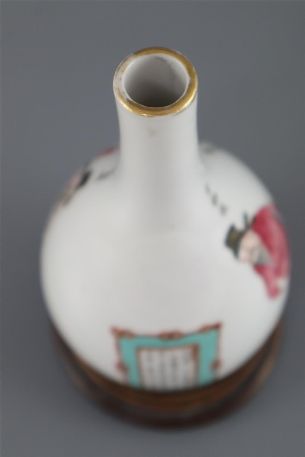 A Chinese famille rose bottle vase, Daoguang period (1821-50), 16.2cm high